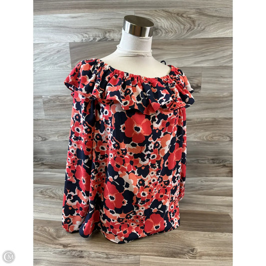 Top Long Sleeve Basic By Michael By Michael Kors In Blue & Orange, Size: M