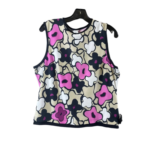 Athletic Tank Top By Reebok In Pink & Tan, Size: L