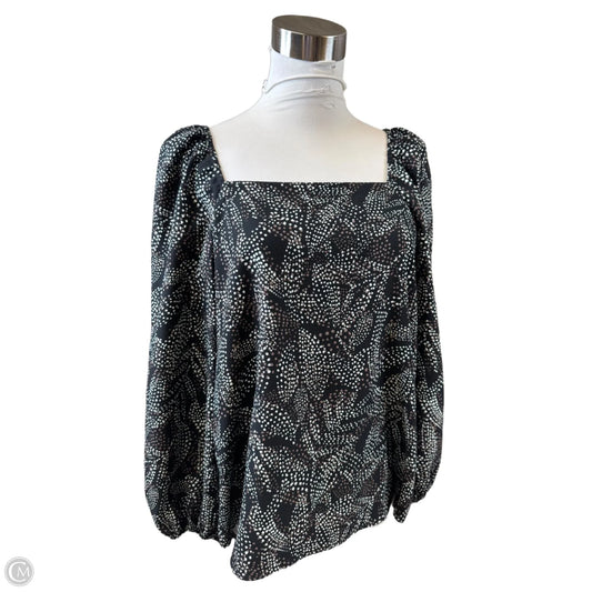 Top Long Sleeve Basic By Ann Taylor In Black & White, Size: S