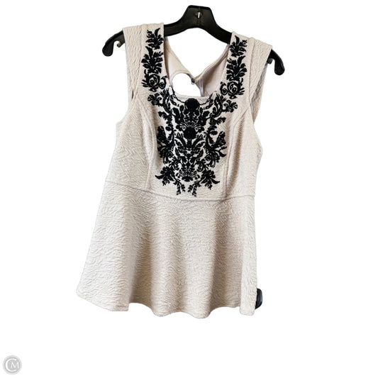 Top Short Sleeve By Free People In Black & Tan, Size: L