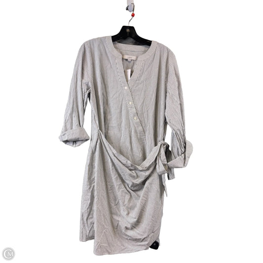 Dress Casual Midi By Loft In Striped Pattern, Size: M