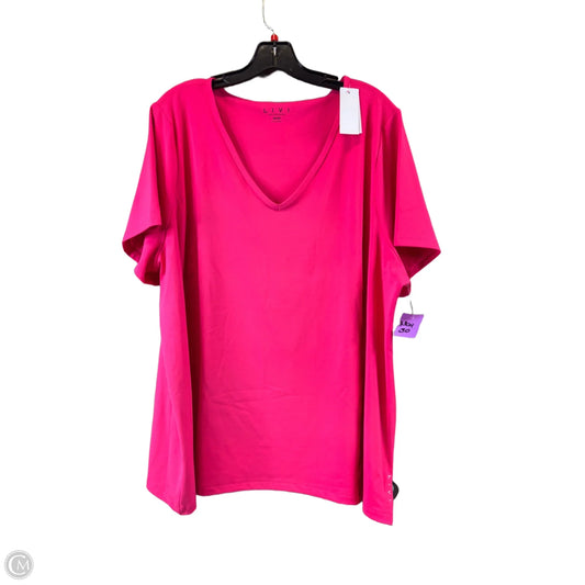 Top Short Sleeve Basic By Livi Active In Pink, Size: 3x