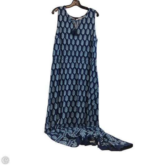 Dress Casual Maxi By Talbots In Blue & White, Size: L