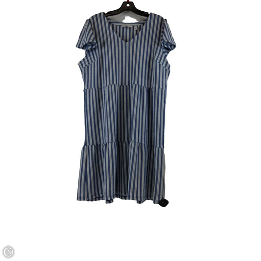 Dress Casual Midi By Isaac Mizrahi Live Qvc In Blue & White, Size: L