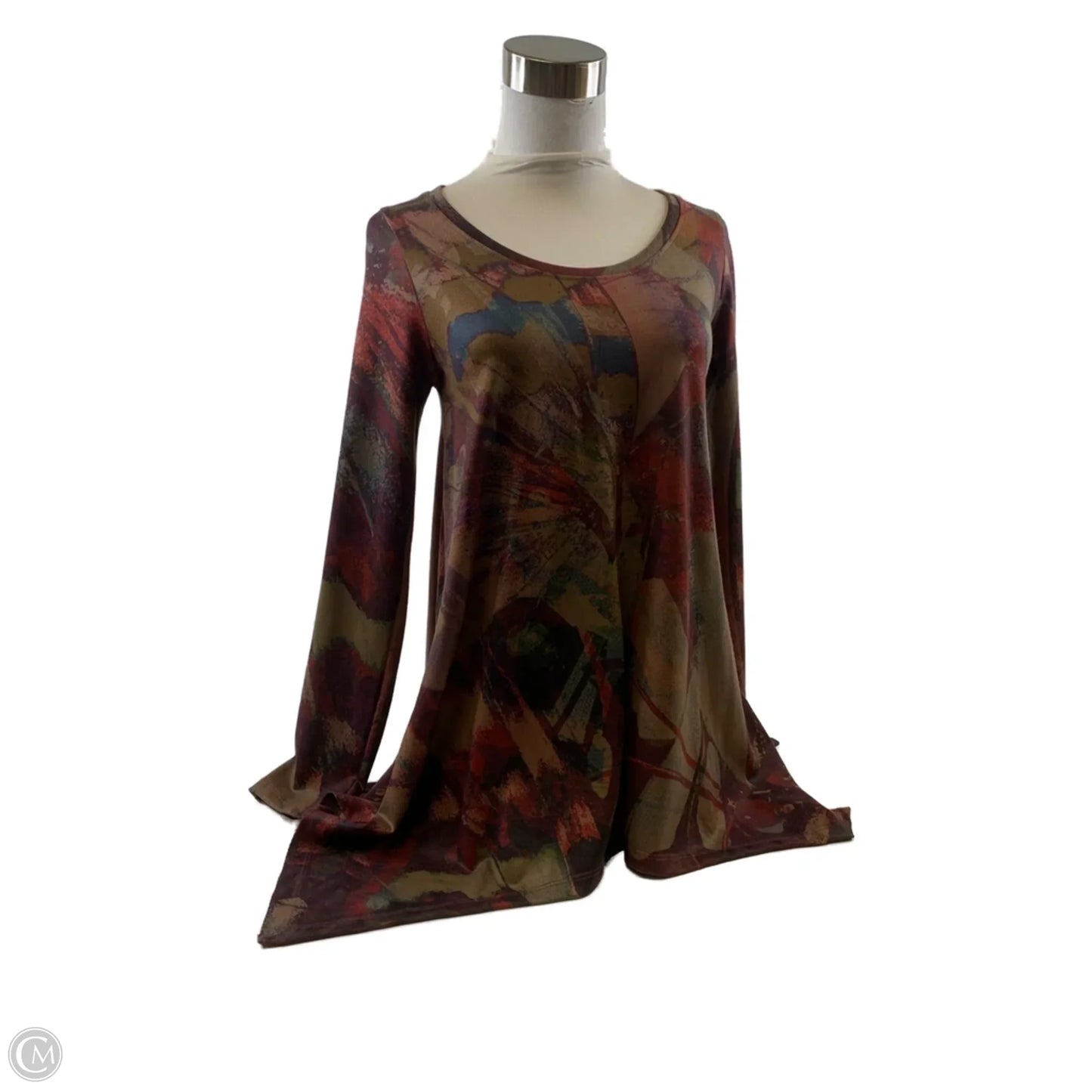 Top Long Sleeve By Soft Surroundings In Red & Tan, Size: Xs