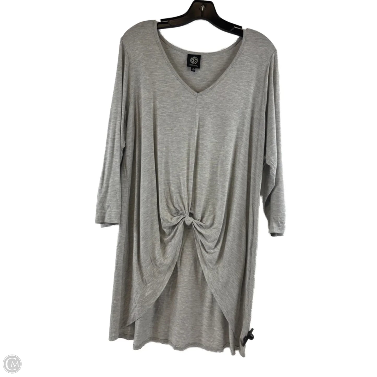Top 3/4 Sleeve By Bobeau In Grey, Size: Xl