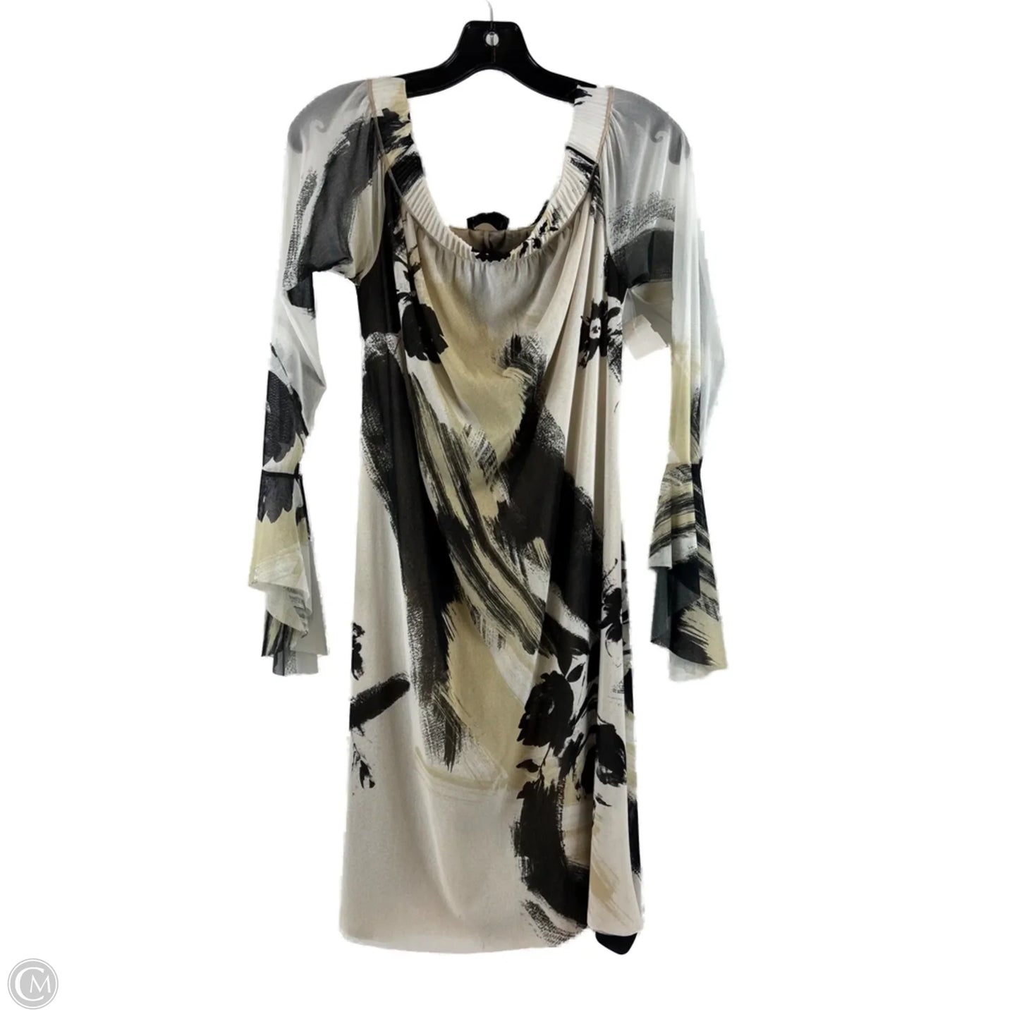 Dress Casual Midi By Clothes Mentor In Black & Cream, Size: M