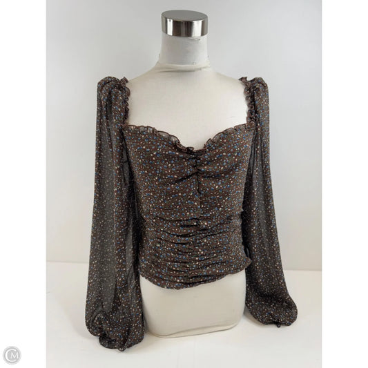 Top Long Sleeve By Astr In Brown & Green, Size: M
