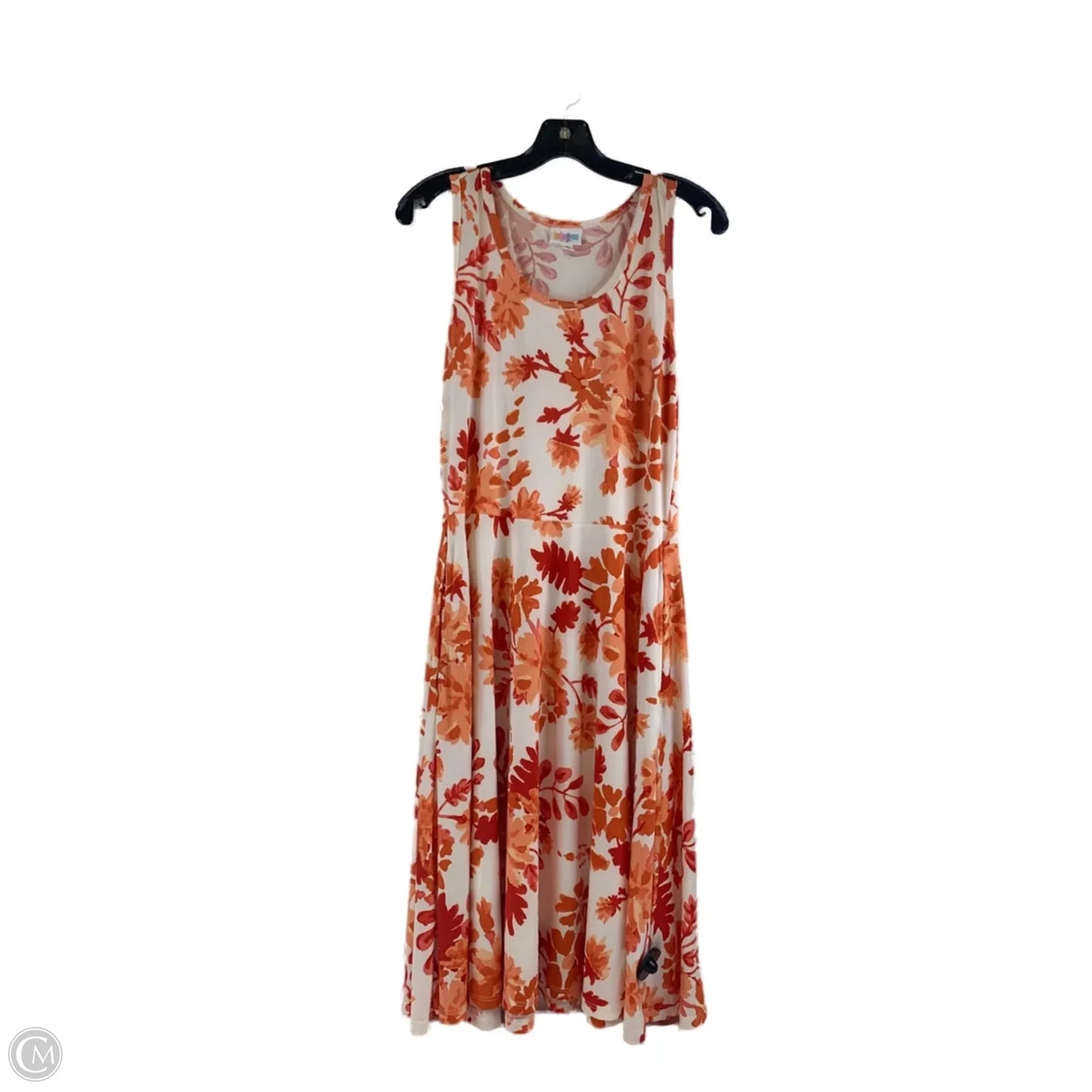 Dress Casual Short By Lularoe In Orange & White, Size: M