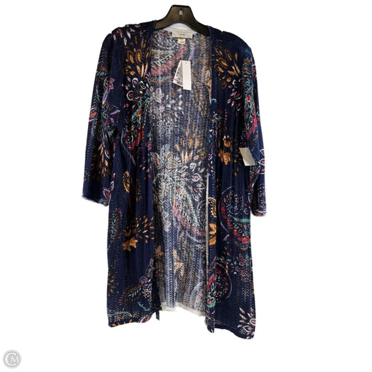 Cardigan By Cj Banks In Blue & Gold, Size: Xl