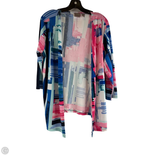 Cardigan By Easywear By Chicos In Blue & Pink, Size: L