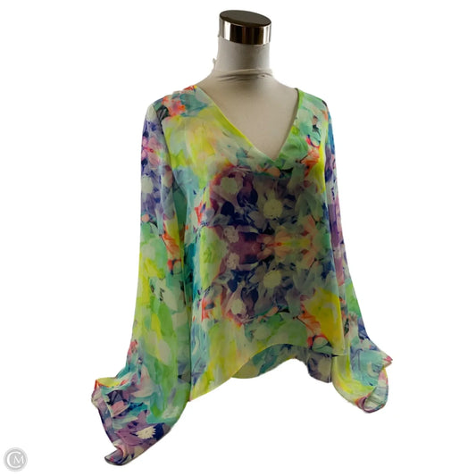 Top Long Sleeve By Parker In Purple & Yellow, Size: L