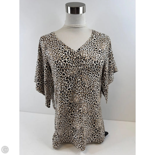 Top Short Sleeve By Chicos In Leopard Print, Size: S