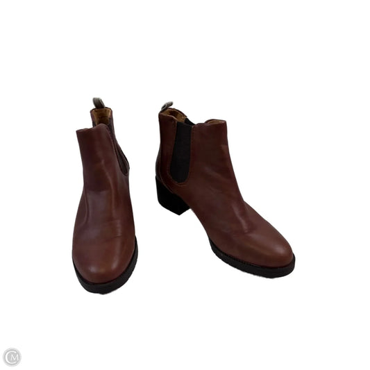 Boots Ankle Heels By Hush Puppies In Brown, Size: 11