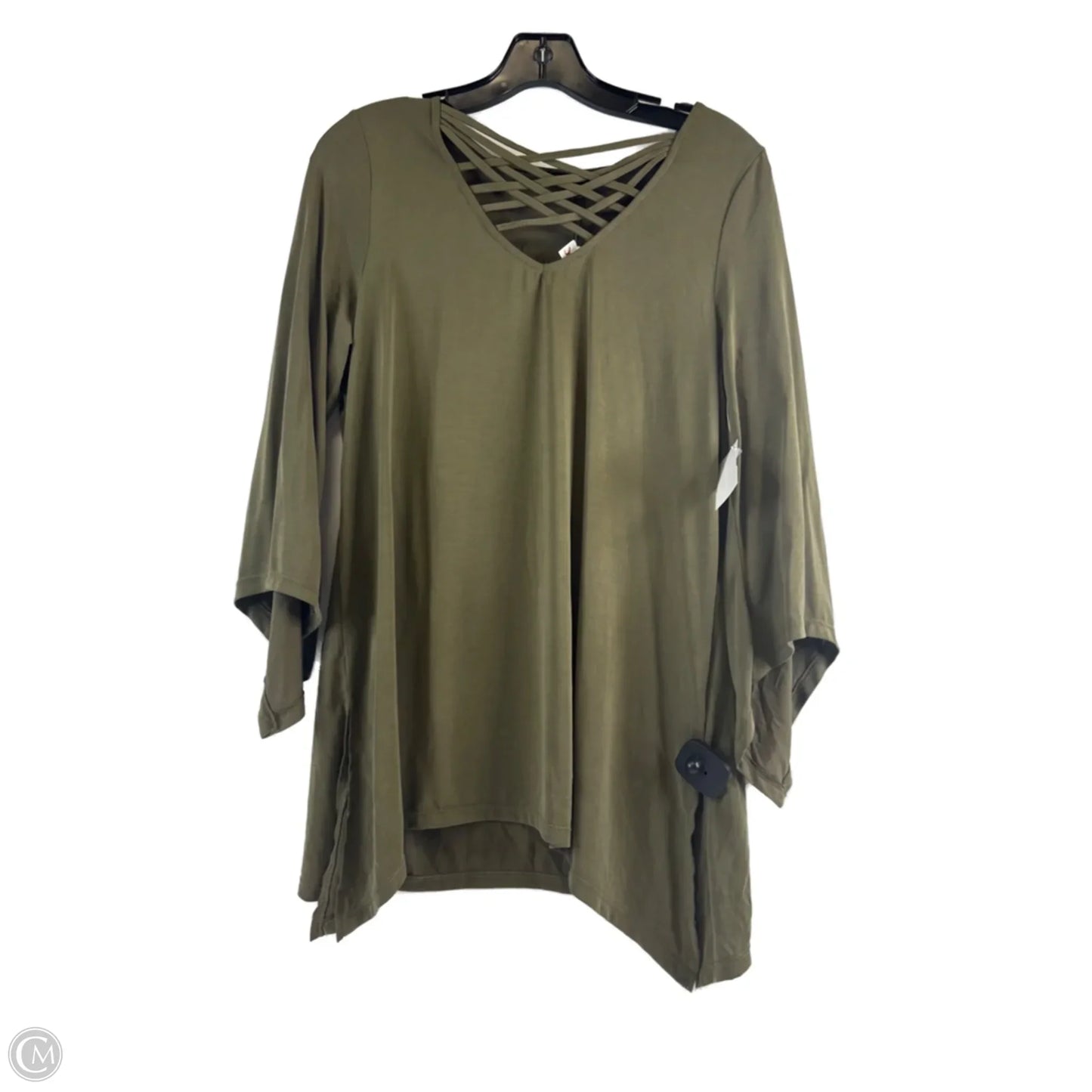 Top 3/4 Sleeve Basic By Cable And Gauge In Green, Size: L