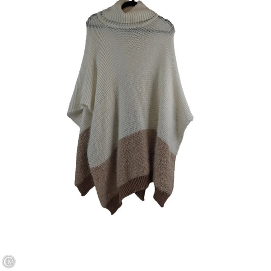 Poncho By Apt 9 In Cream & Tan, Size: Osfm