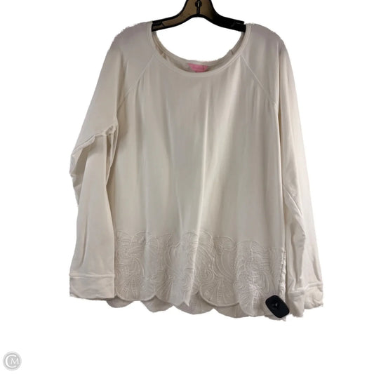 Top Long Sleeve Designer By Lilly Pulitzer In White, Size: L