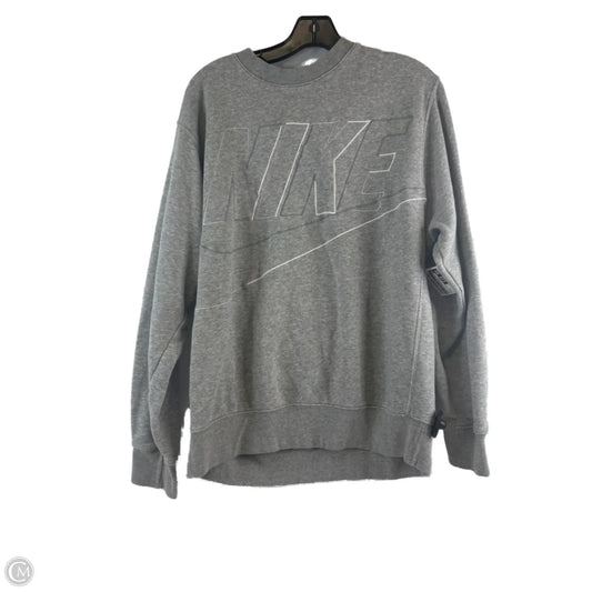 Athletic Sweatshirt Crewneck By Nike Apparel In Grey, Size: M