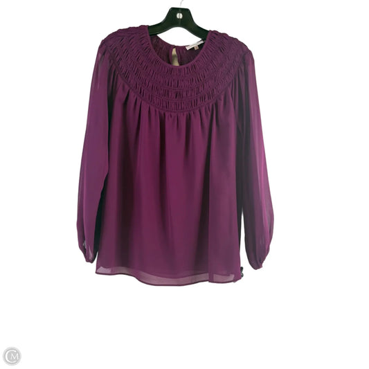 Top Long Sleeve By Calvin Klein In Maroon, Size: S
