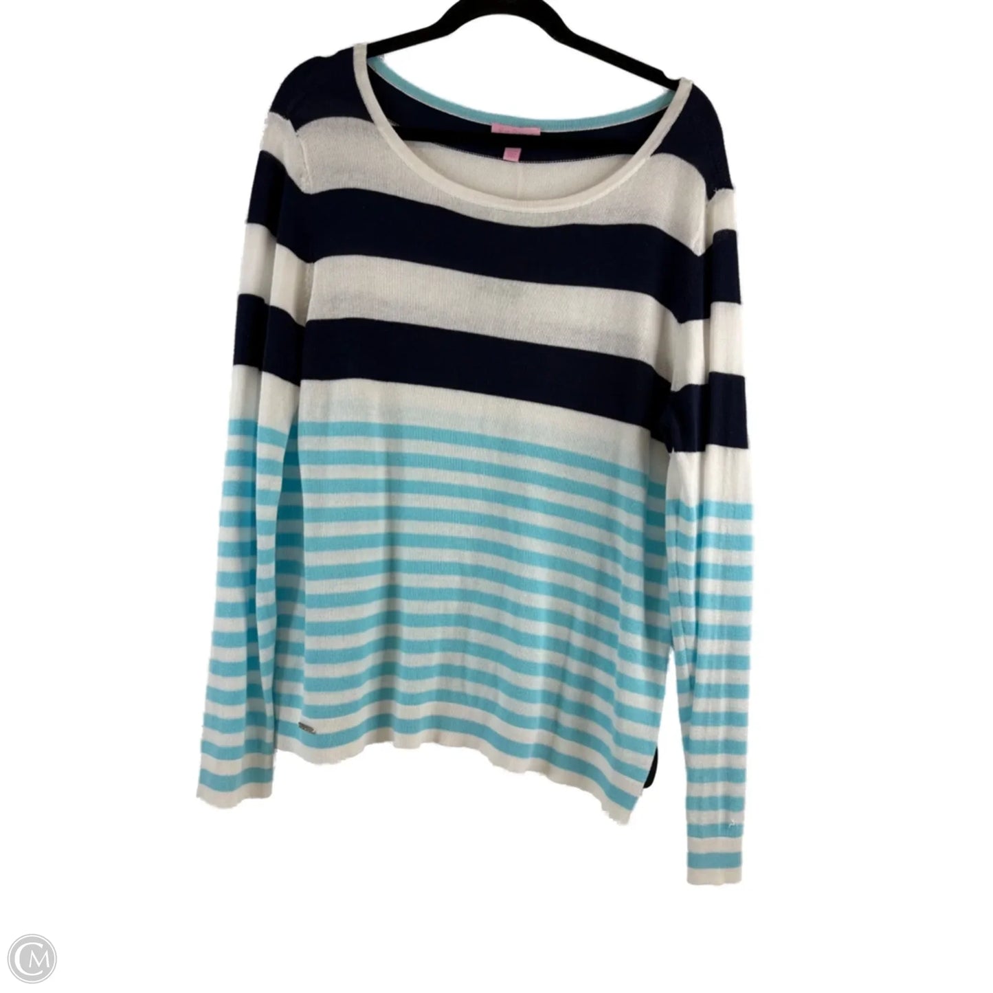 Sweater Designer By Lilly Pulitzer In Blue & White, Size: Xl