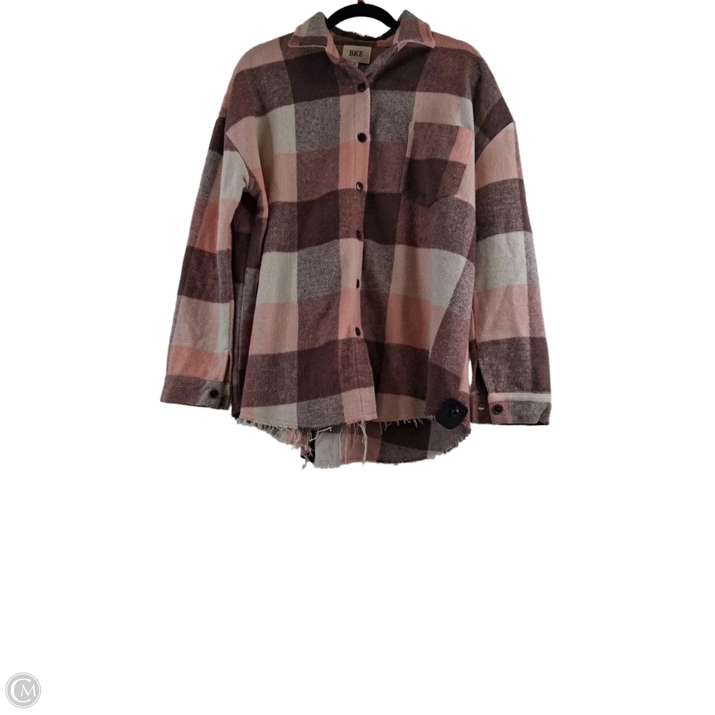 Jacket Shirt By Bke In Peach, Size: M