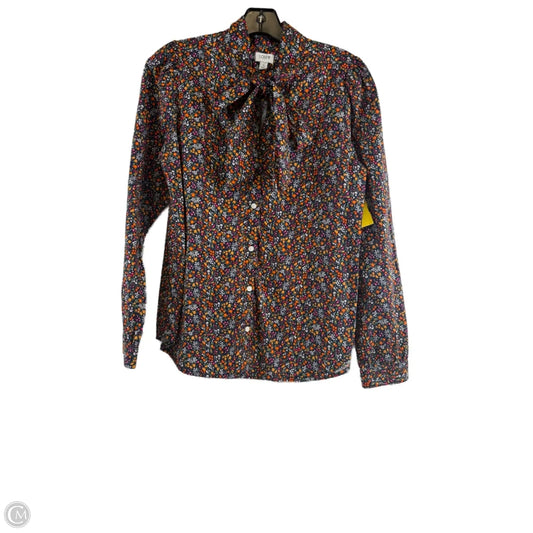 Top Long Sleeve Basic By J. Crew In Blue & Orange, Size: S