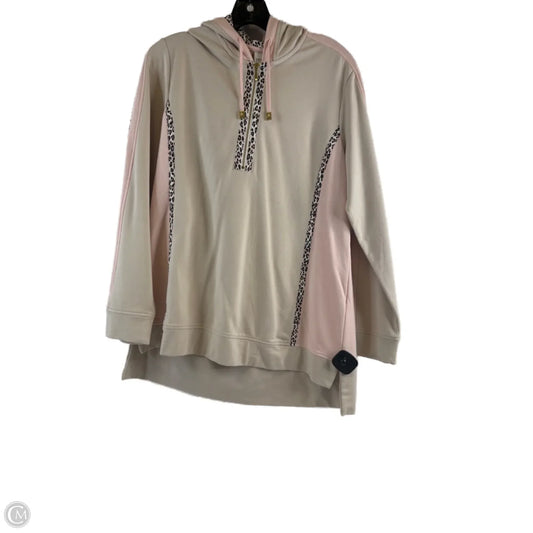 Sweatshirt Hoodie By Zenergy By Chicos In Pink & Tan, Size: M