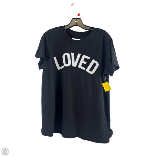 Top Short Sleeve By For The Republic In Black & White, Size: L