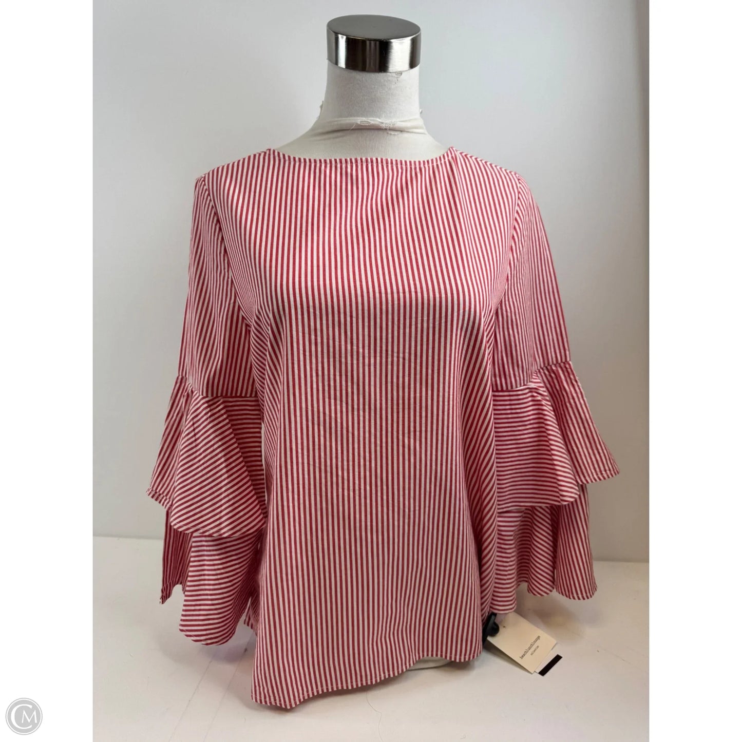 Top 3/4 Sleeve Basic By Beachlunchlounge In Red & White, Size: Xs