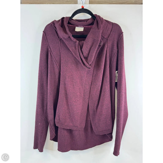 Sweater Cardigan By Calvin Klein Performance In Maroon, Size: M