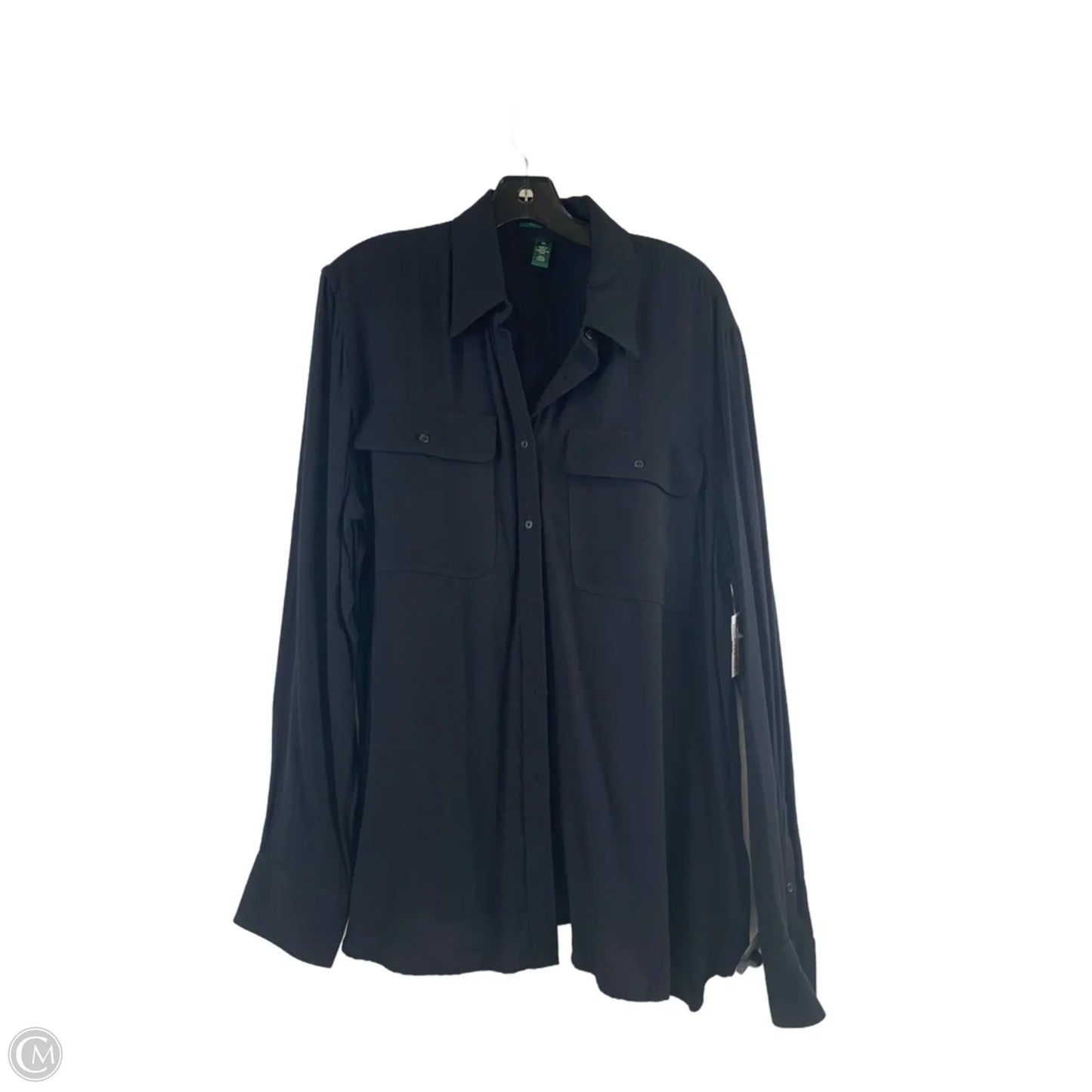 Top Long Sleeve By Lauren By Ralph Lauren In Black, Size: Xl