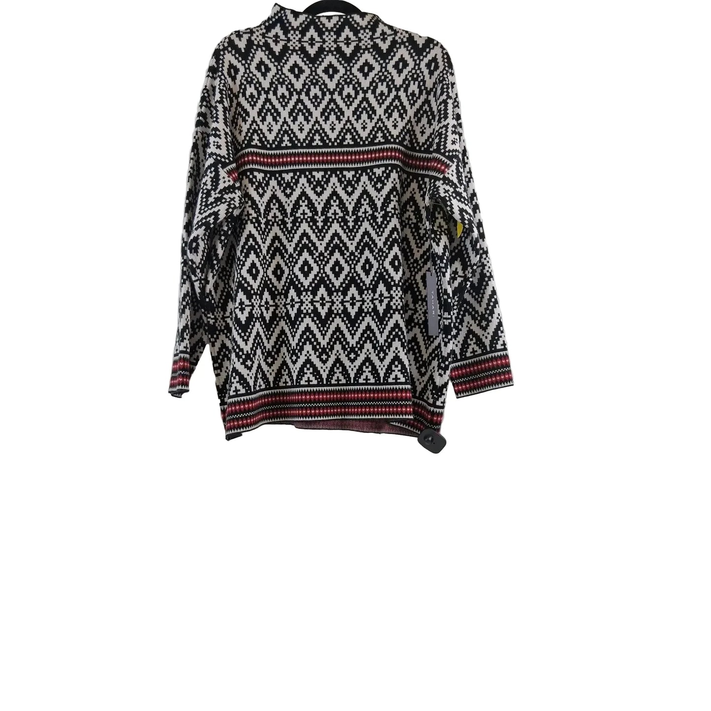 Sweater By Tahari In Black & White, Size: 1x