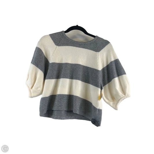 Sweater Short Sleeve By Old Navy In Grey & White, Size: S