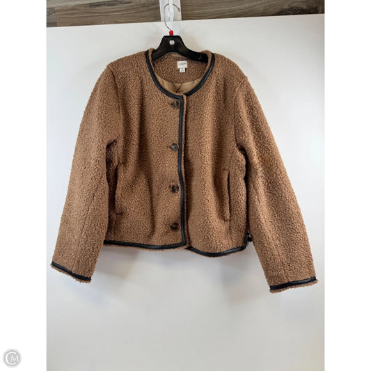 Jacket Faux Fur & Sherpa By J. Crew In Tan, Size: Xl