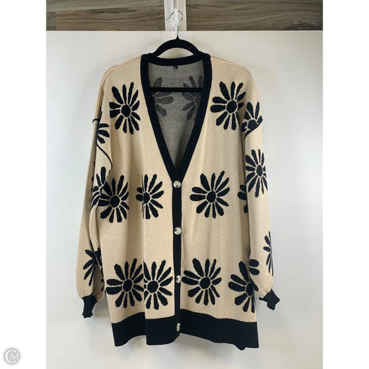 Sweater Cardigan By Clothes Mentor In Black & Tan, Size: Xl