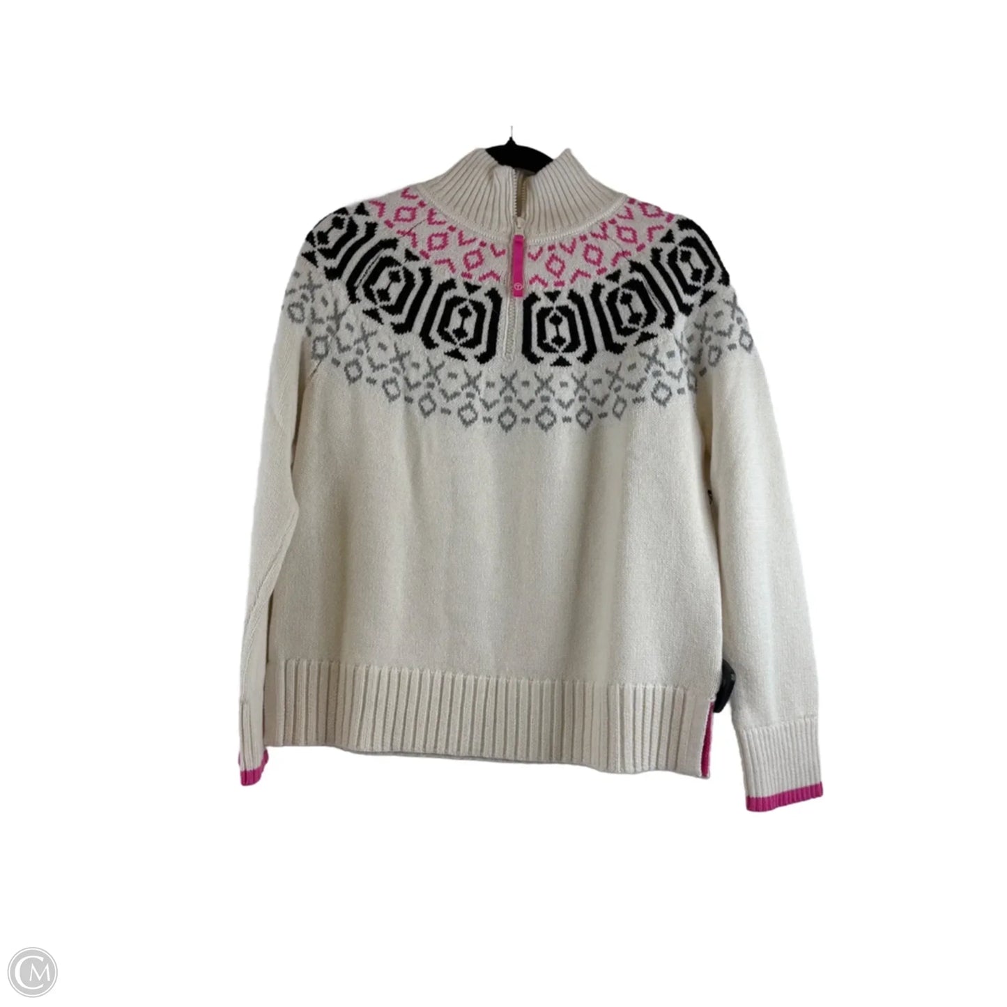 Sweater By Talbots In Pink & White, Size: Sp