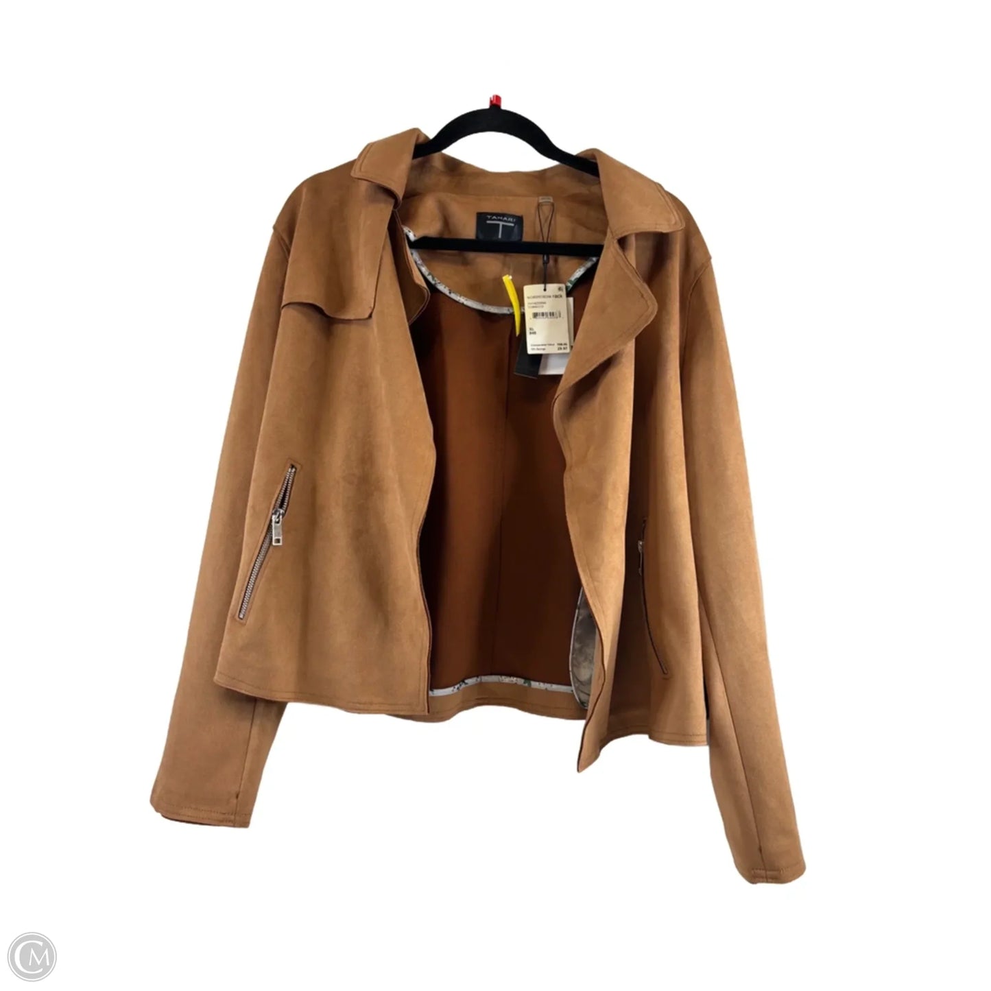 Jacket Moto By T Tahari In Brown, Size: Xl