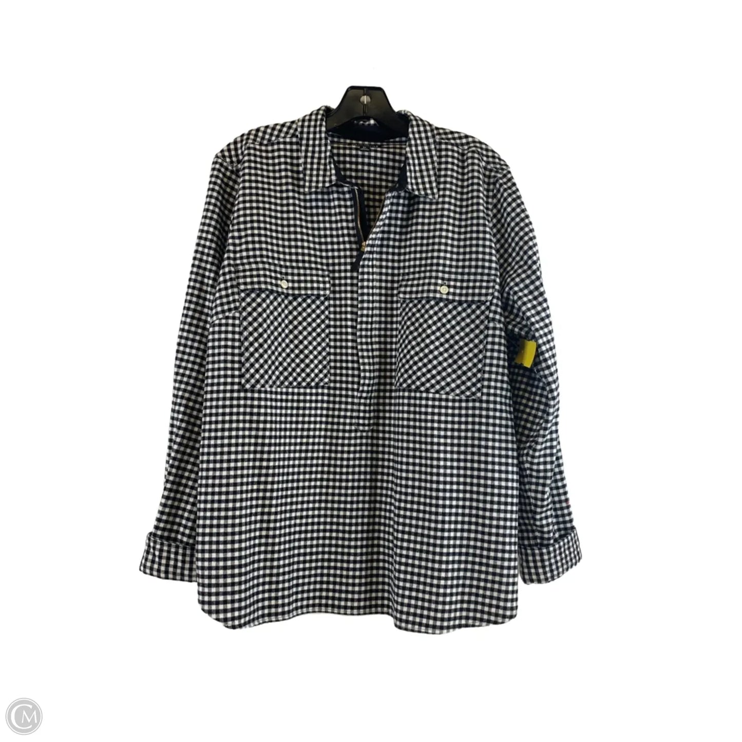 Top Long Sleeve By J. Crew In Black & White, Size: Xl