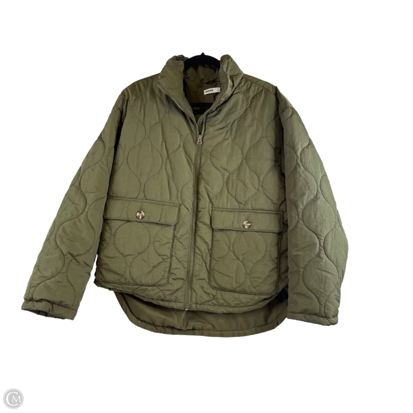 Jacket Puffer & Quilted By Sonoma In Green, Size: M