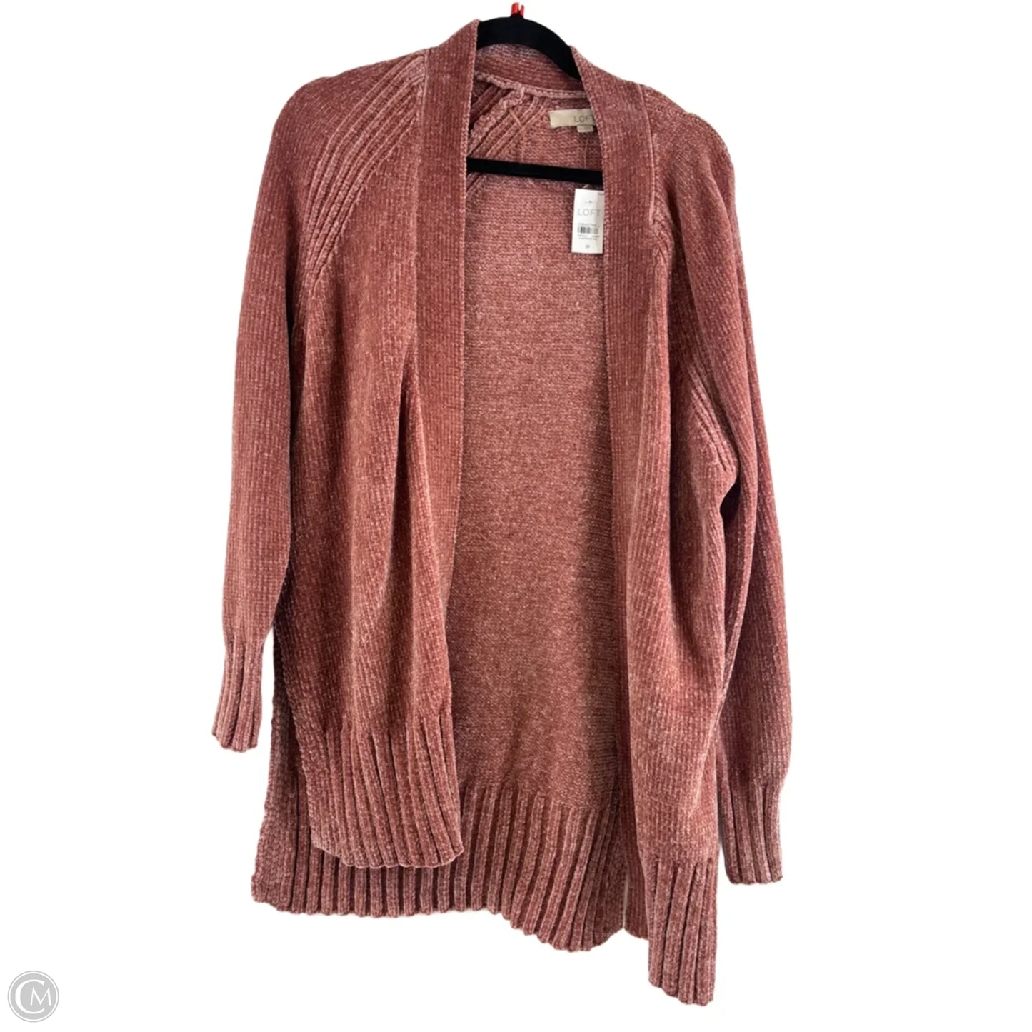 Sweater Cardigan By Loft In Orange, Size: M