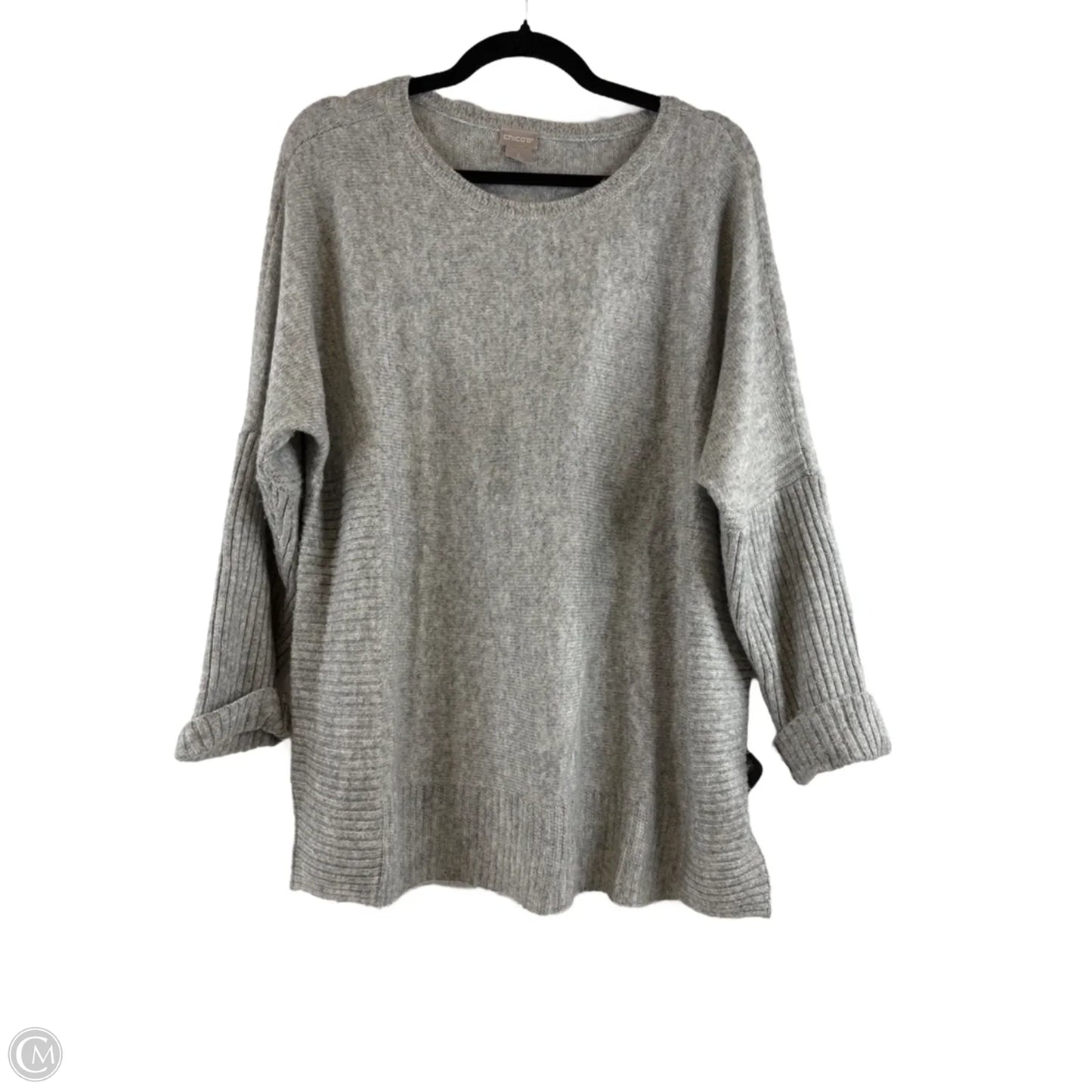 Sweater By Chicos In Grey, Size: L