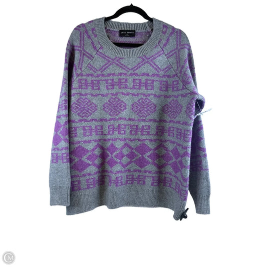 Sweater By Lane Bryant In Grey & Purple, Size: 1x