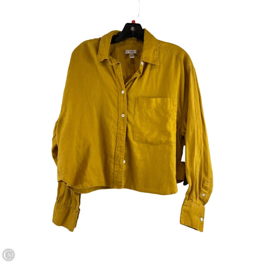 Top Long Sleeve By Banana Republic In Yellow, Size: M