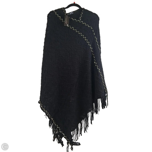 Poncho By Cme In Black & Gold, Size: Osfm