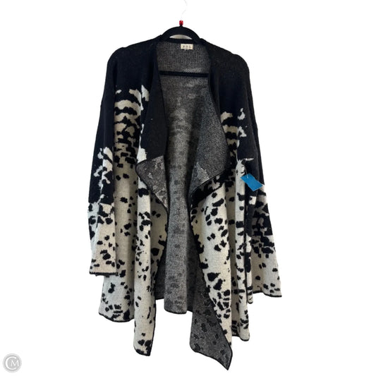 Sweater Cardigan By Pol In Black & Cream, Size: S
