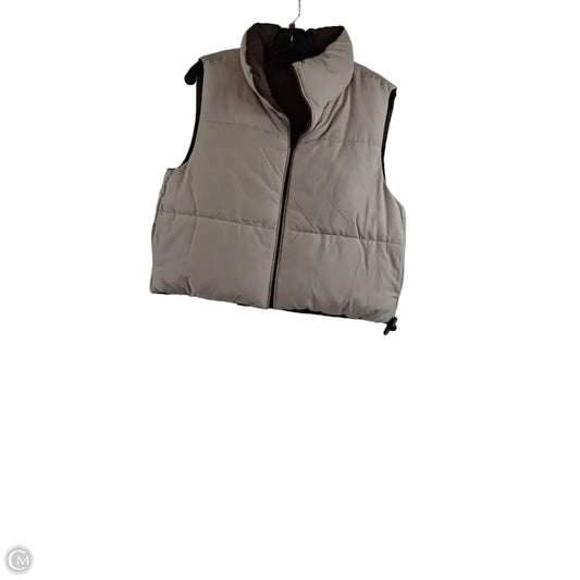 Vest Puffer & Quilted By Love Tree In Brown & Cream, Size: M