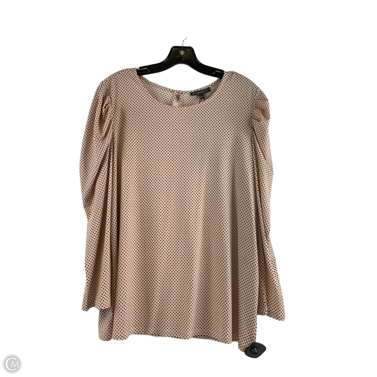 Top Long Sleeve By Adrianna Papell In Polkadot Pattern, Size: L
