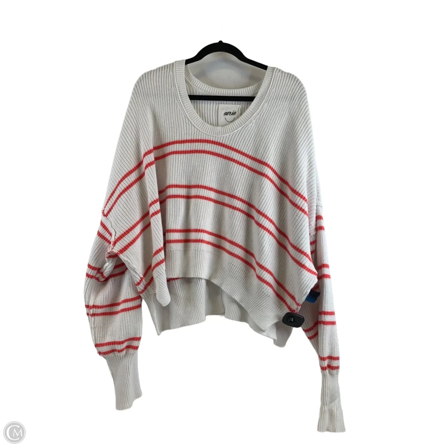 Sweater By Aerie In Orange & White, Size: Xl