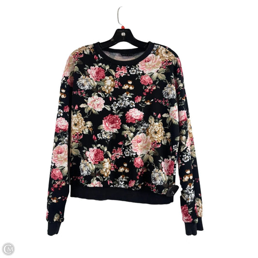 Top Long Sleeve By Shein In Black & Pink, Size: M