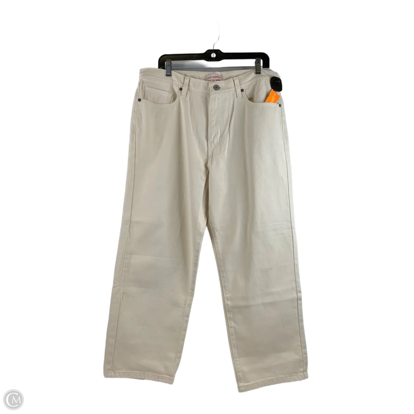 Jeans Cropped By Lucky Brand In Cream, Size: 14